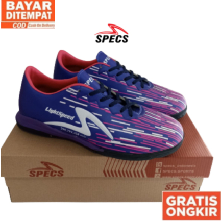 Sepatu Futsal Specs Accelerator Lightspeed Reborn In Blue Ivory Oats / Sepatu Futsal Terbaru Pria Wa