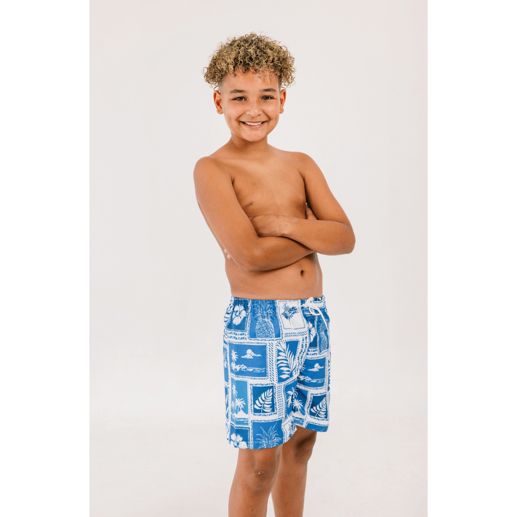 Celana Anak INDIGO KIDS - Benny Boardshorts in Monotone Blue