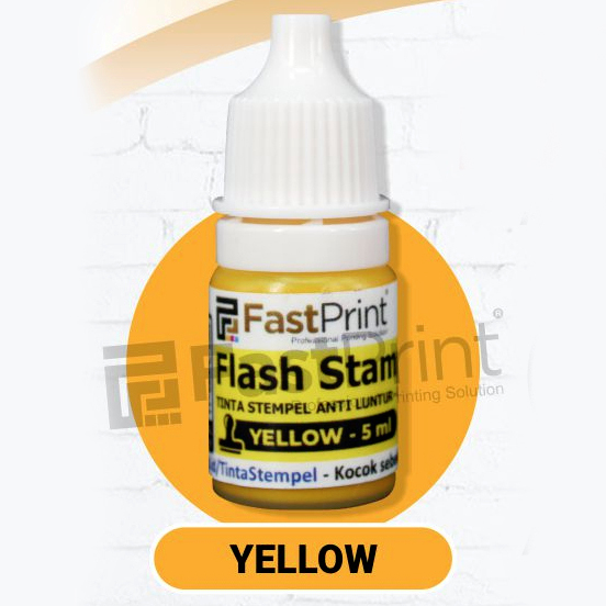 

Tinta Stempel Flash WARNA YELLOW / KUNING 5ml Anti Luntur