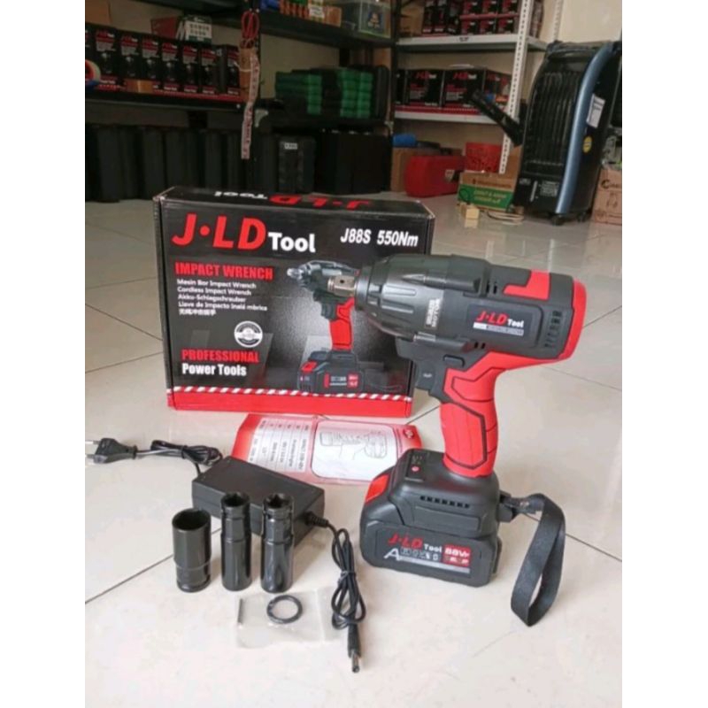 impact wrench jld 550nm Jumbo  bor pembuka baut roda mobil truk 1BATT