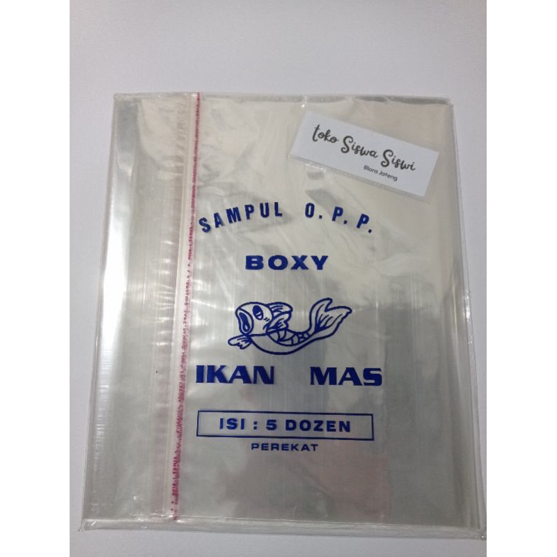 

SAMPUL OPP/SAMPUL PLASTIK BUKU BOXY(1pak isi 5dozen)