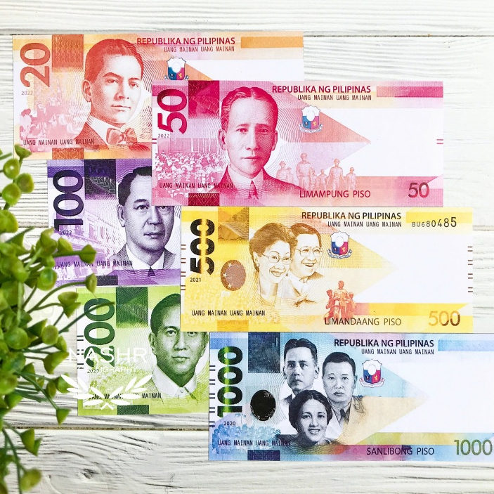 Replika Uang Mainan Peso Phillipine PHP Filipina  - HARGA SATUAN, MIN ORDER 5 PCS, BISA MIX, GAMBAR 