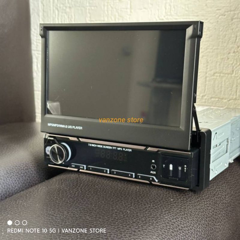 Head Unit Mobil Single DIN 7 Inch Layar Tarik Touch Screen HD Car Audio Bluetooth Kamera Mundur IK4