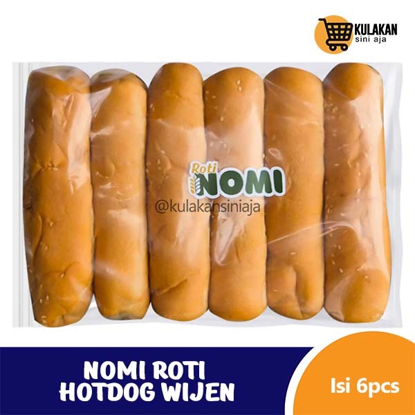 

Nomi Roti Hotdog Wijen - Isi 6 Pcs