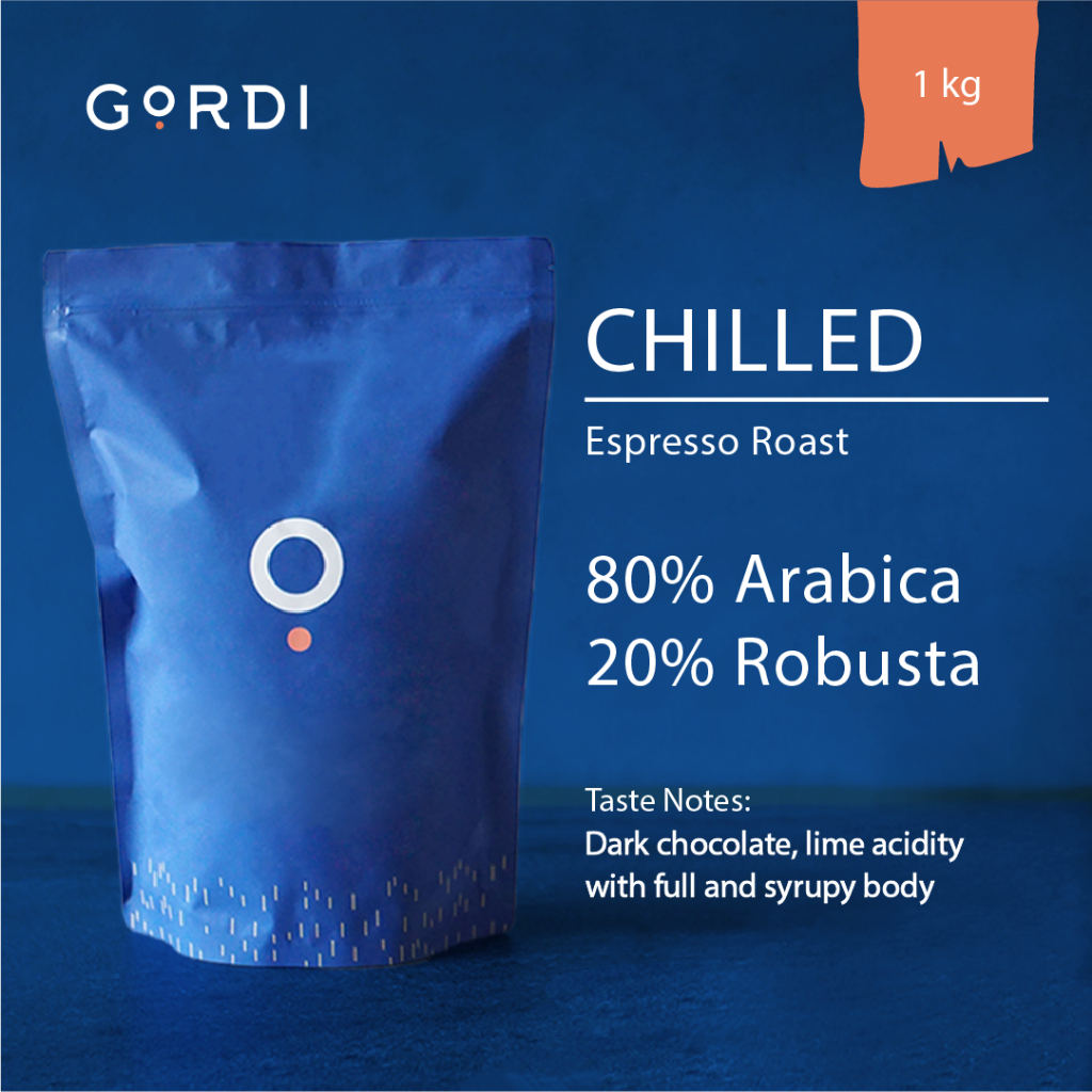

Gordi Espresso Blend Arabica mix Robusta Beans Biji Kopi Chilled - 1Kg