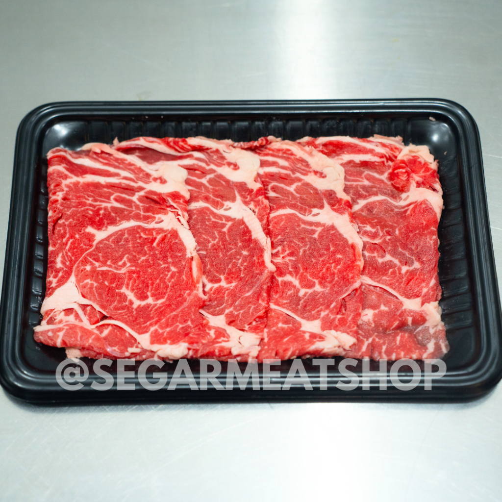 

AUS Wagyu Ribeye Mb5+ Slice Shabu - Daging Shabu Shabu Hotpot Wagyu Ribeye Mb5+