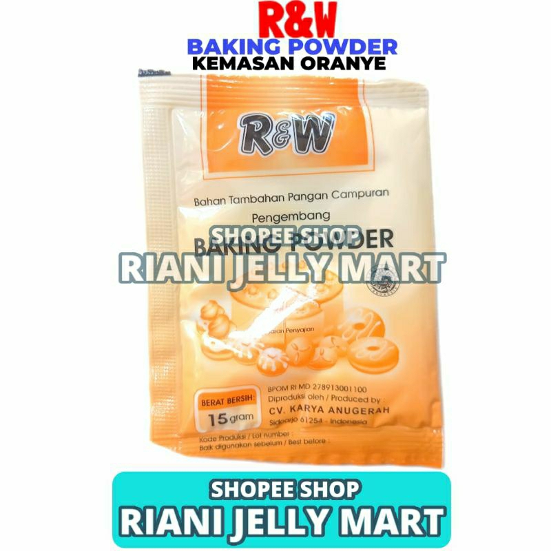 

Baking Powder Kemasan Oranye Rajawali R&W RW 15g