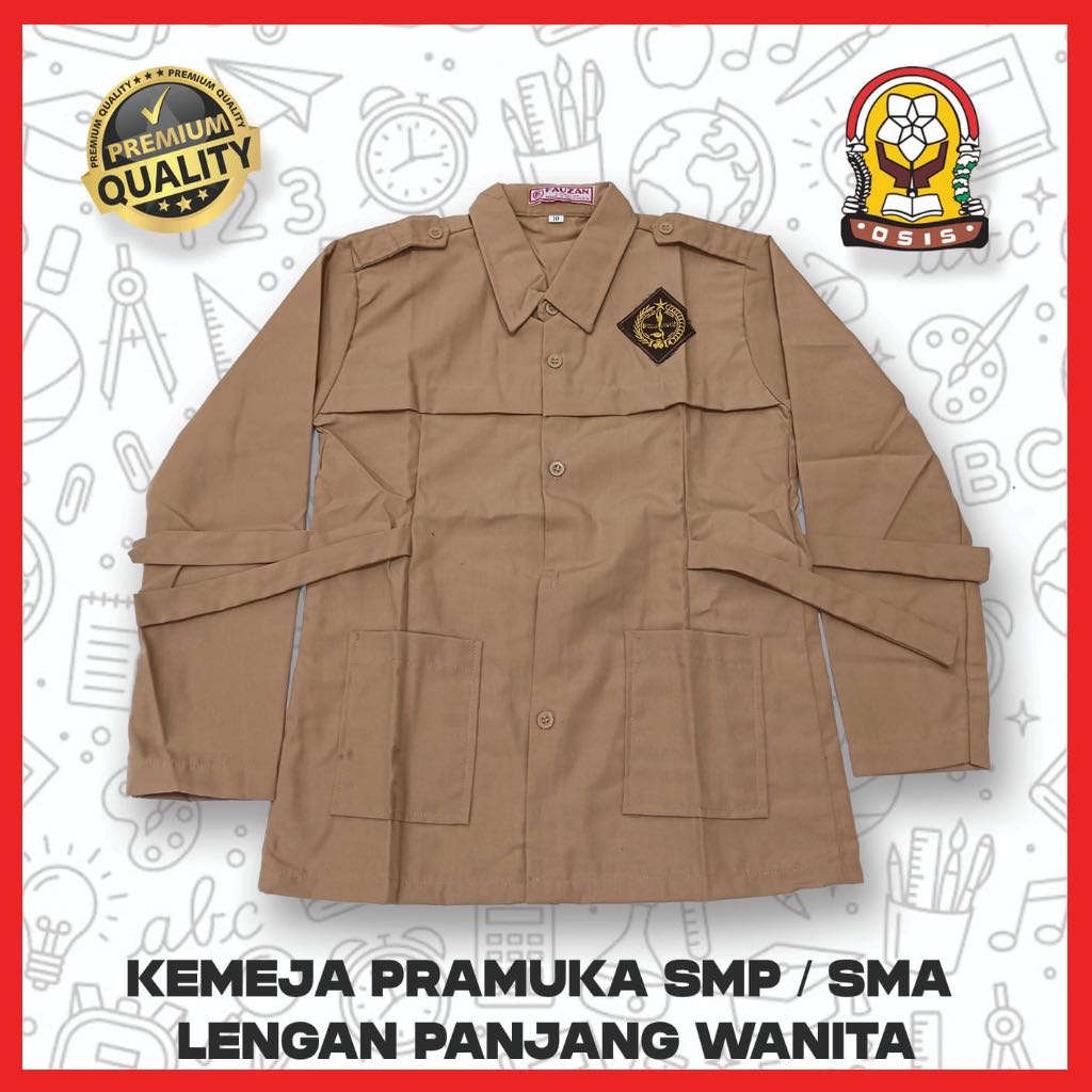 Baju Seragam Sekolah Pramuka Wanita SMP/SMA Lengan Panjang