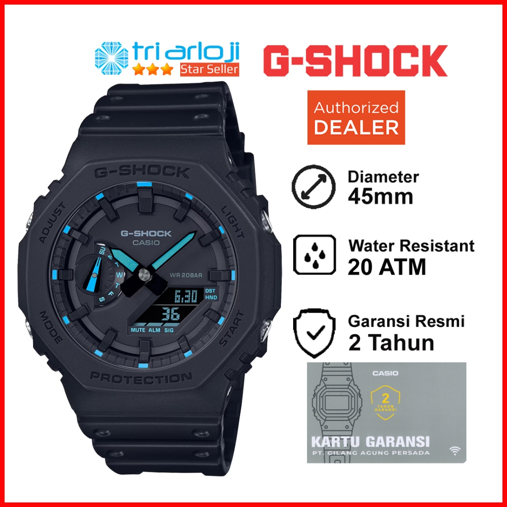 Casio G-SHOCK GA-2100-1A2DR Jam Tangan Pria GShock Neon Accent GA-2100-1A2 GA-2100 GA2100 GA2100