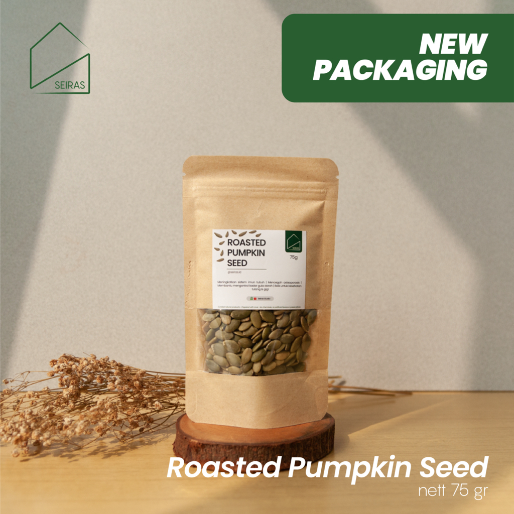 

SEIRAS | Healthy Snack | Roasted Pumpkin Seed | Kuaci Biji Labu Panggang Kupas - 75 gr
