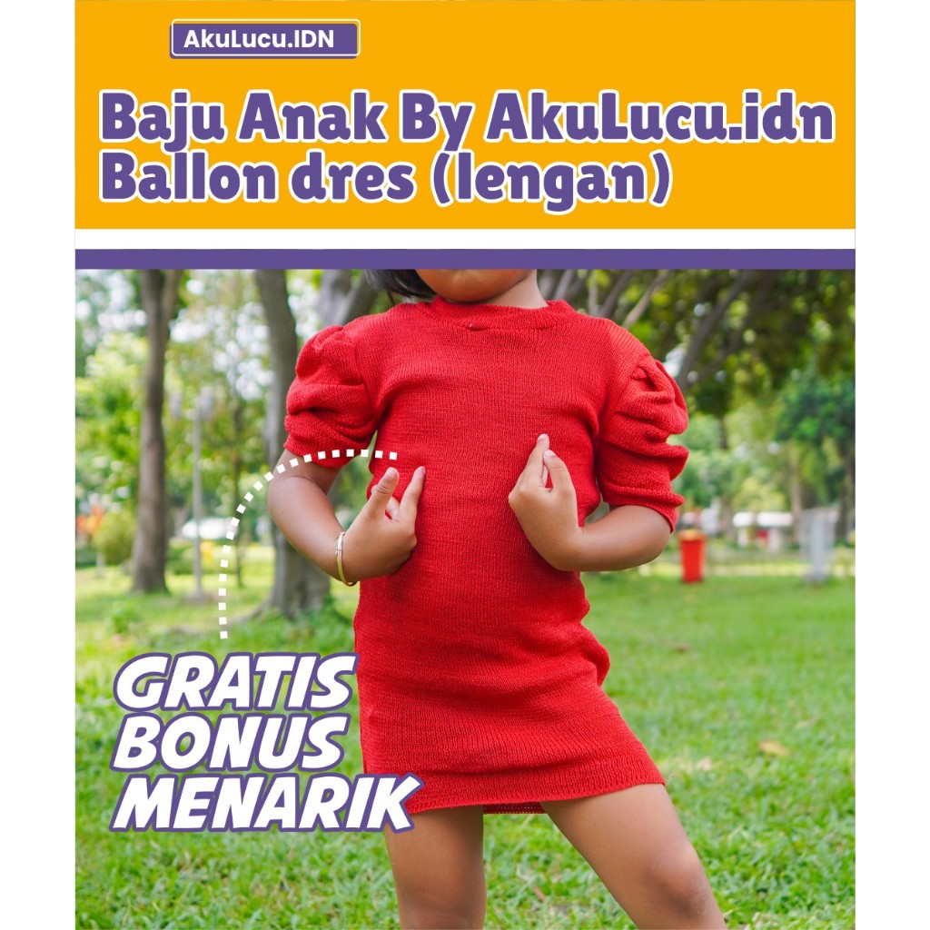 Baju anak perempuan lengan balon lucu anak perempuan dres anak perempuan terbuat bahan berkualitas