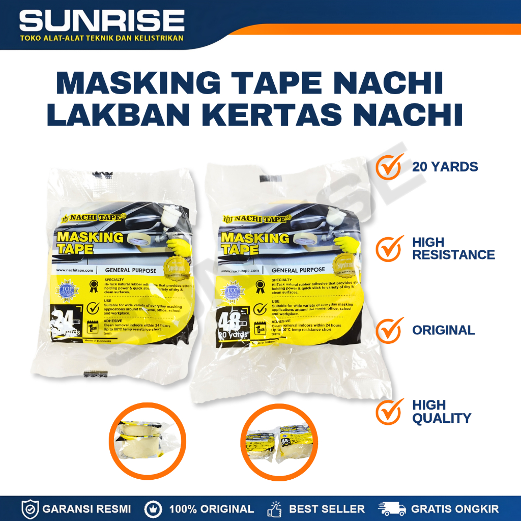 ISOLASI KERTAS MASKING TAPE NACHI 20YARD