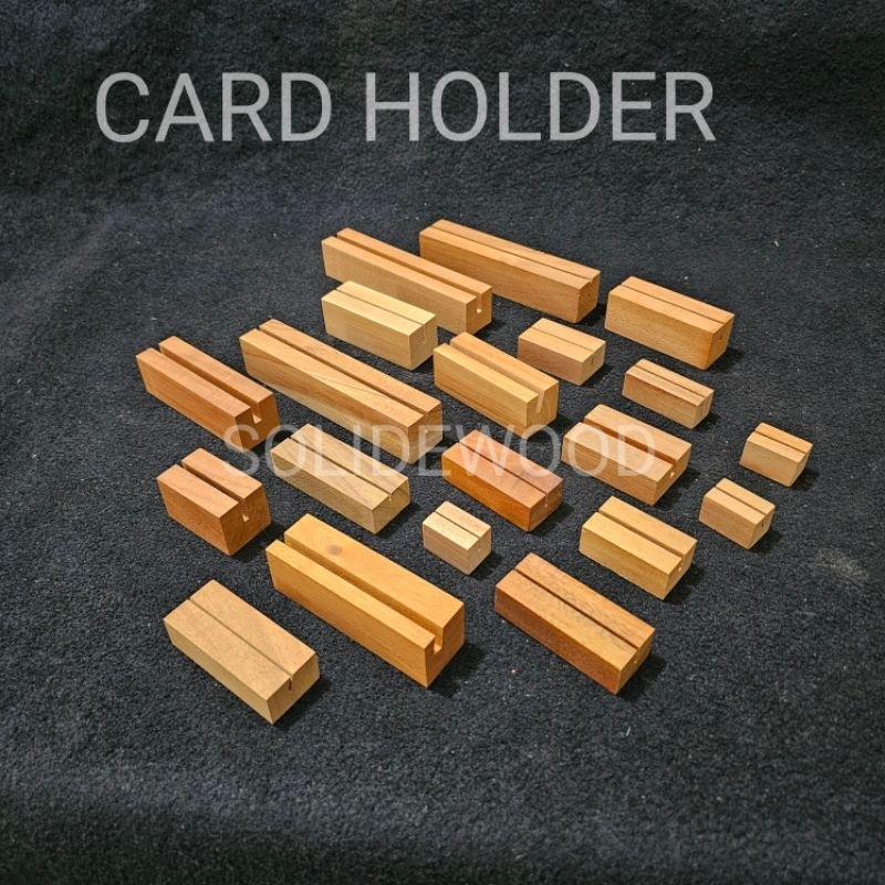 

Card holder kayu stand dudukan akrilik foto / photo polaroid / kartu menu acrylic / price tag harga 2cm 3cm 5cm 7cm 8cm 10cm 15cm kayu JATI / Mahoni