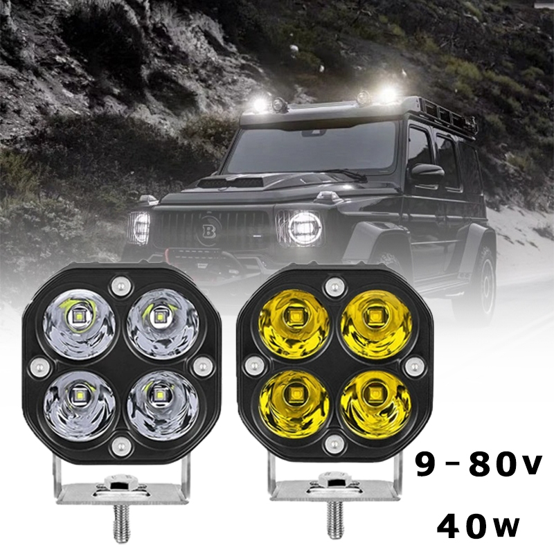 40w Lampu Tembak Led Motor Lampu Sorot Kuning Mobil Super Terang Lampu Mobil Tembak 12V 24V