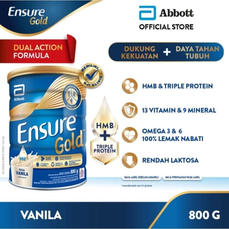 

New Ensure Gold HMB Formula 800gr Vanila Exp 2026