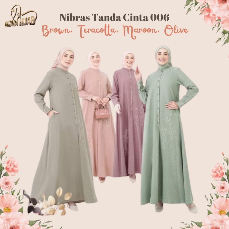 Terbaru  Nibras tanda cinta 006 / gamis nibras / gamis polos / gamis dewasa / gamis kekinian