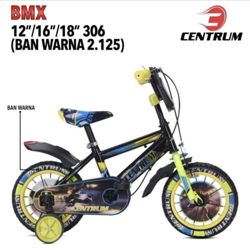 sepeda anak bmx 18 inch centrum ban warna 2.125