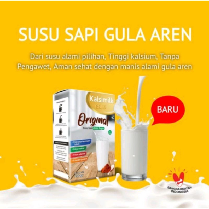 

KALSIMILK GOLD Susu Sapi plus Gula Aren Penambah Berat Badan kemasan 200gr