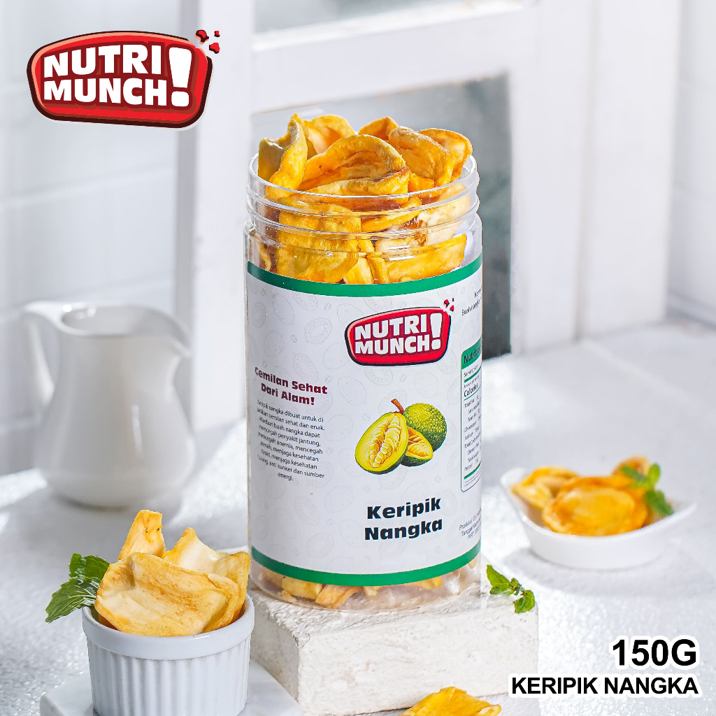 

NUTRIMUNCH KERIPIK BUAH NANGKA 150 GRAM ASLI SNACK FRUIT JACKFRUIT ORIGINAL CEMILAN KERIPIK NANGKA
