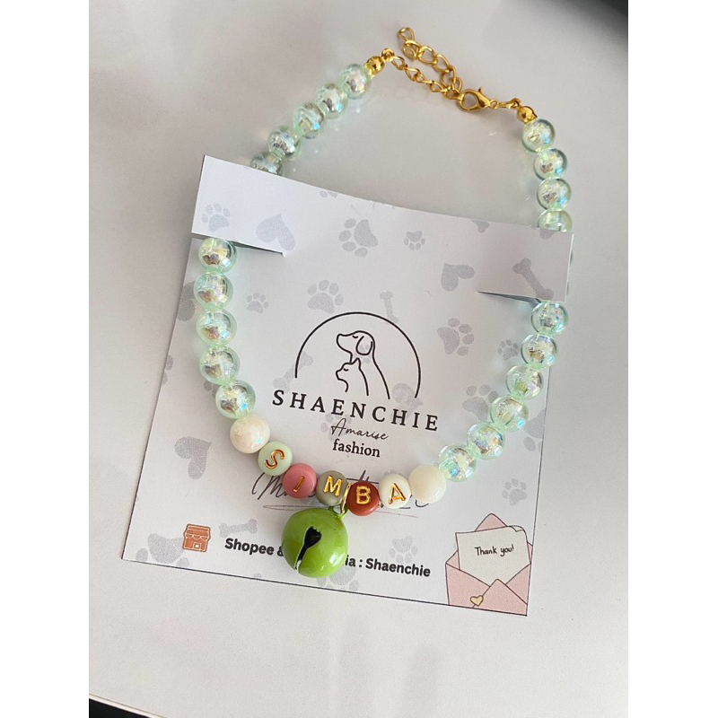 kalung anjing & kucing collar beads custom nama