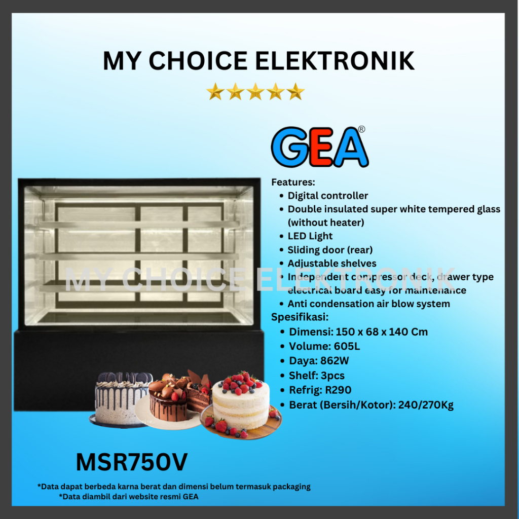 GEA Cake Showcase MSR750V | Cake Showcase MSR750V
