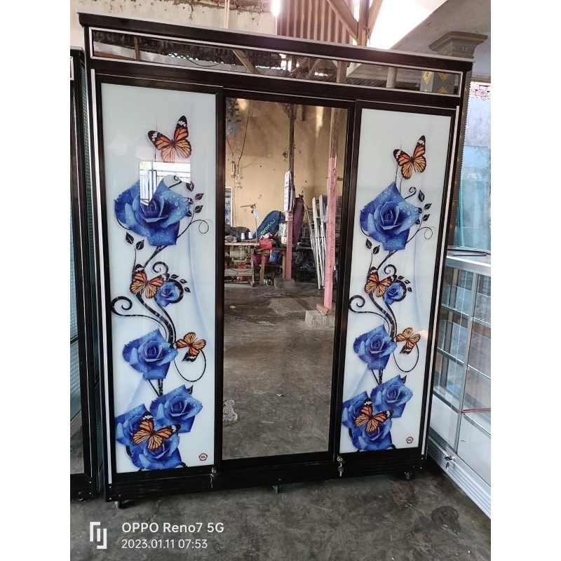 lemari baju sleding jumbo coklat