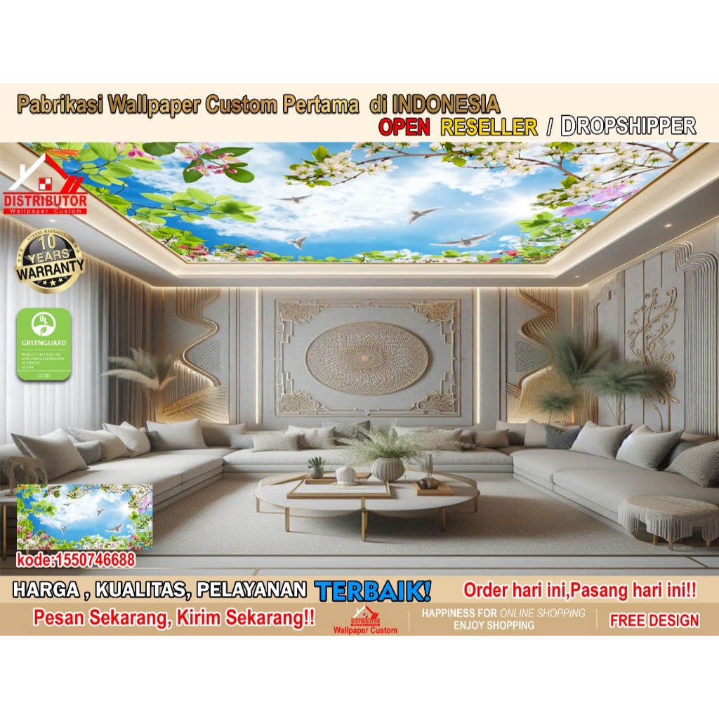 Wallpaper Dinding Custom 3D Tema Sky | Wallpaper Sky | Wallpaper Langit | Wallpaper Flowers | Wallpa