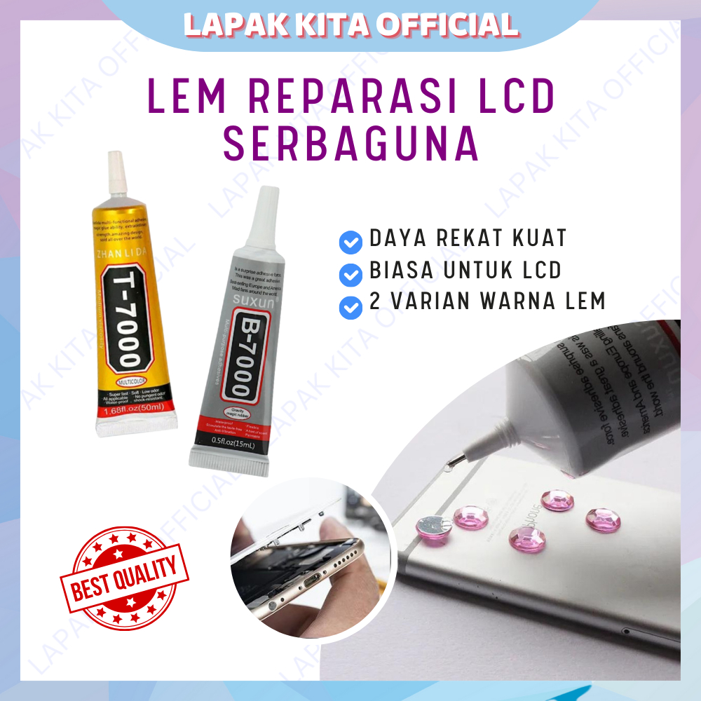 Lem lcd touchscreen multifungsi / Lem bening B-7000 / Lem hitam T-7000 / Lem bening service handphon