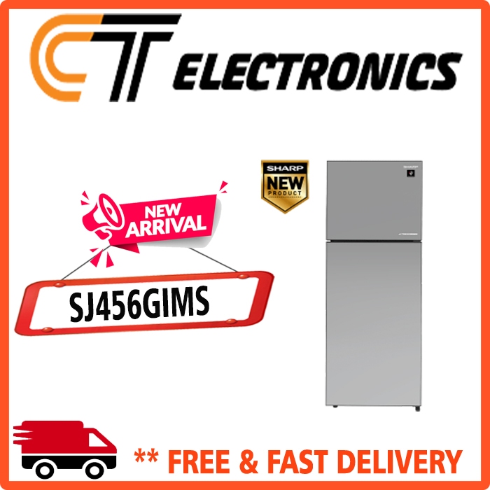 SHARP SJ-456GI-MS KULKAS SHARP 2 PINTU SJ-456GI SJ-456 SJ456 SJ456GI SJ456GIMS