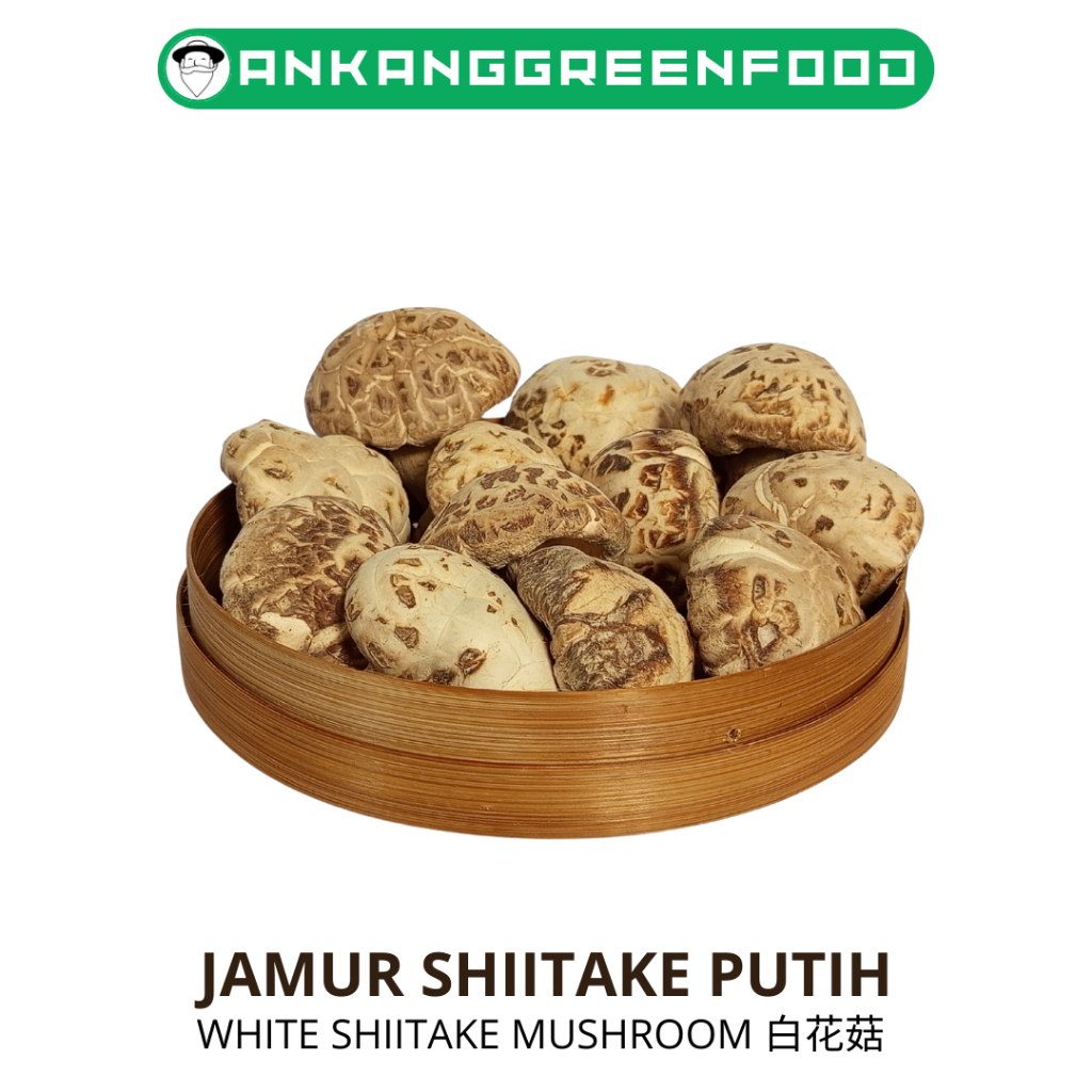 

[50-100gr] Jamur shiitake putih,White flower shiitake mushroom,Bai hua gu,Jamur shiitake kering 白花菇