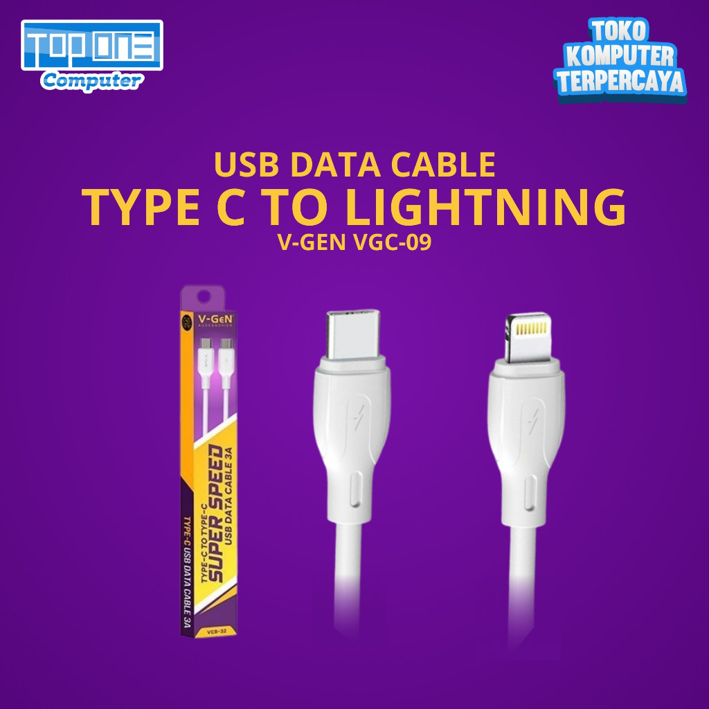 Kabel Data V-Gen Type C To Lightning PD 20w / Kabel Fast Vgen VGC 09