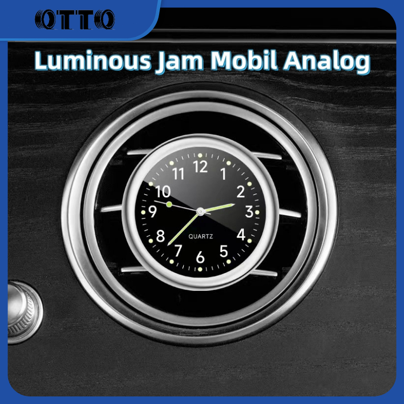 Luminous Jam Mobil Analog Jam mobil tempel dashboard airvent clip clock luminous menyala dalam gelap