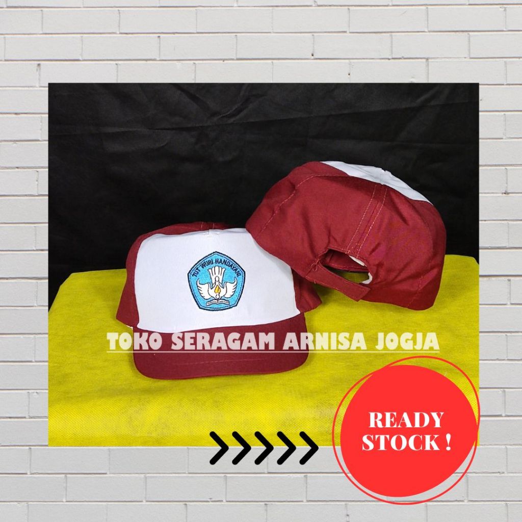 [BISA COD] Topi SD Sablon Tutwuri Biru | Topi SD Negeri | Topi SD Putra/Putri
