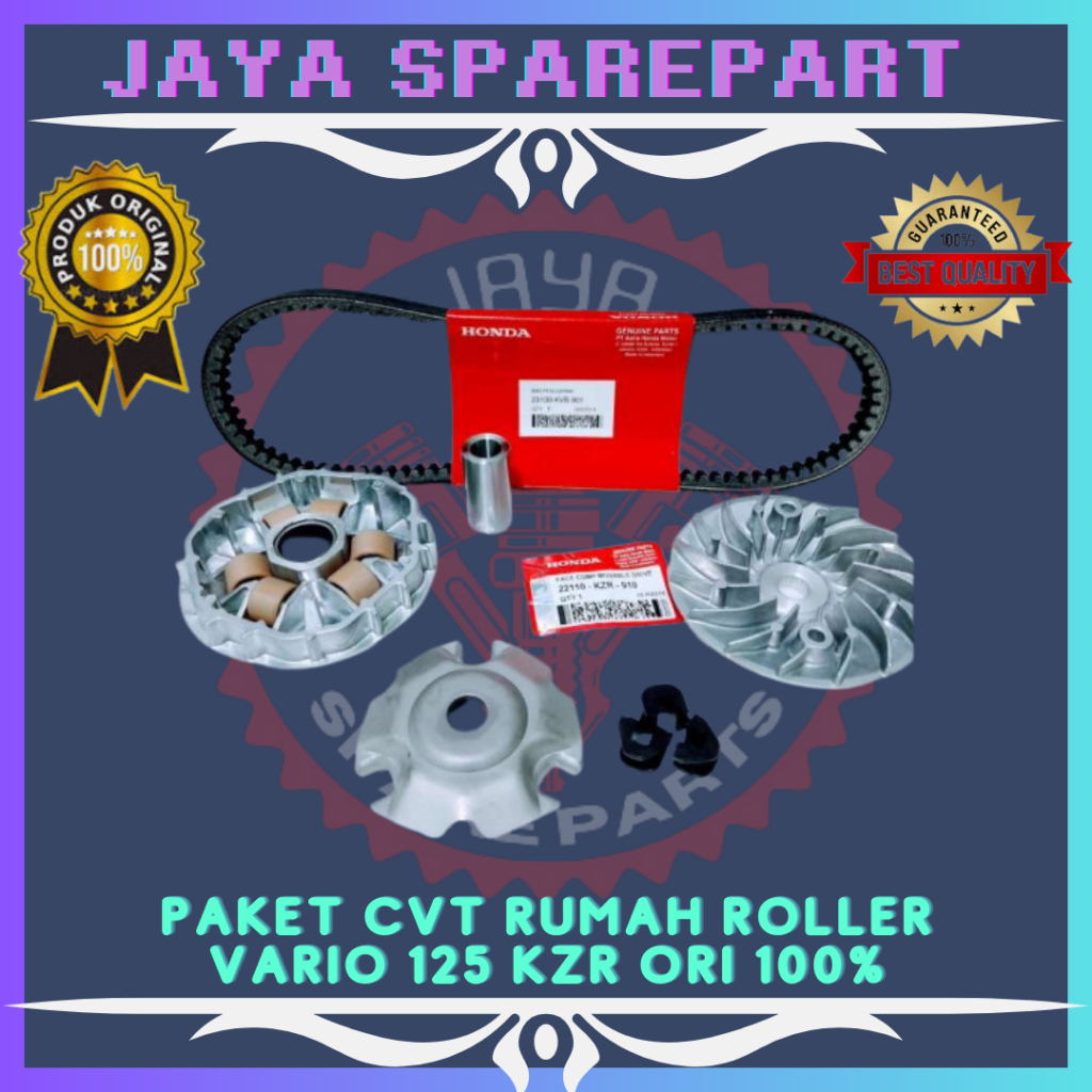 PAKET CVT SET RUMAH ROLLER KIPAS ROLLER VANBELT MOTOR HONDA VARIO 125 ORIGINAL 100% AHM