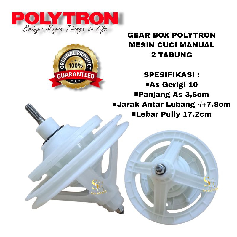 GEARBOX PWM 7366 Gearbox Girbox Mesin Cuci Polytron 2 Tabung PWM 7366