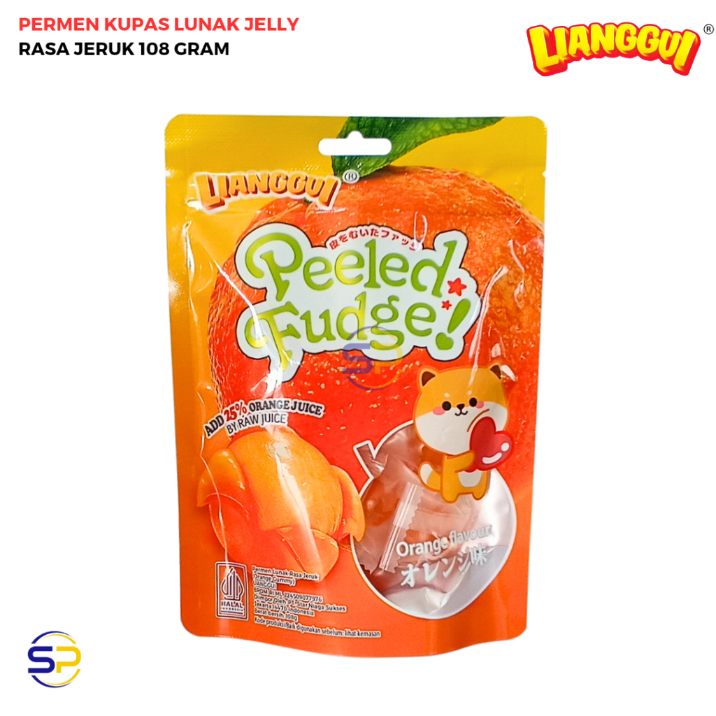 

PERMEN KUPAS PEELED FUDGE LUNAK JELLY RASA JERUK 108 GRAM - LIANGGUI