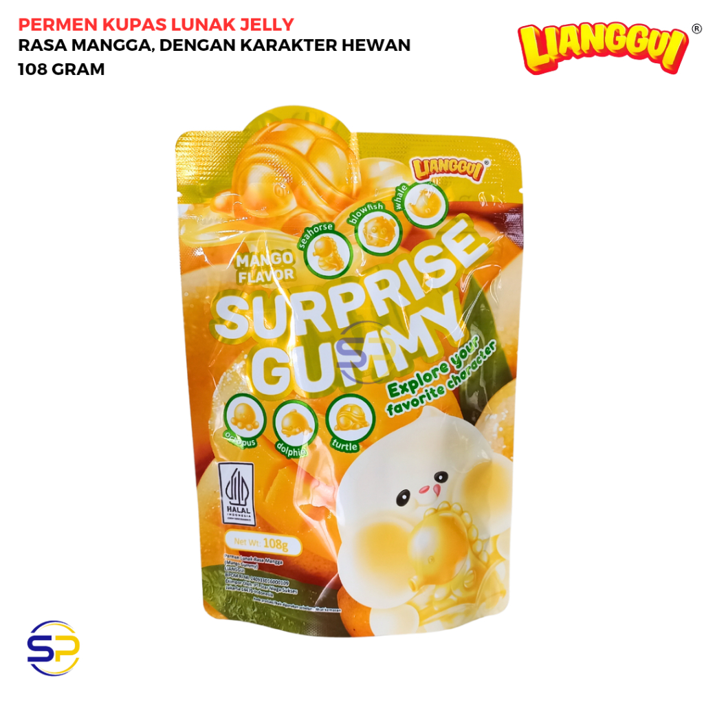 

PERMEN LUNAK SURPRISE GUMMY JELLY RASA MANGGA 108 GRAM - LIANGGUI