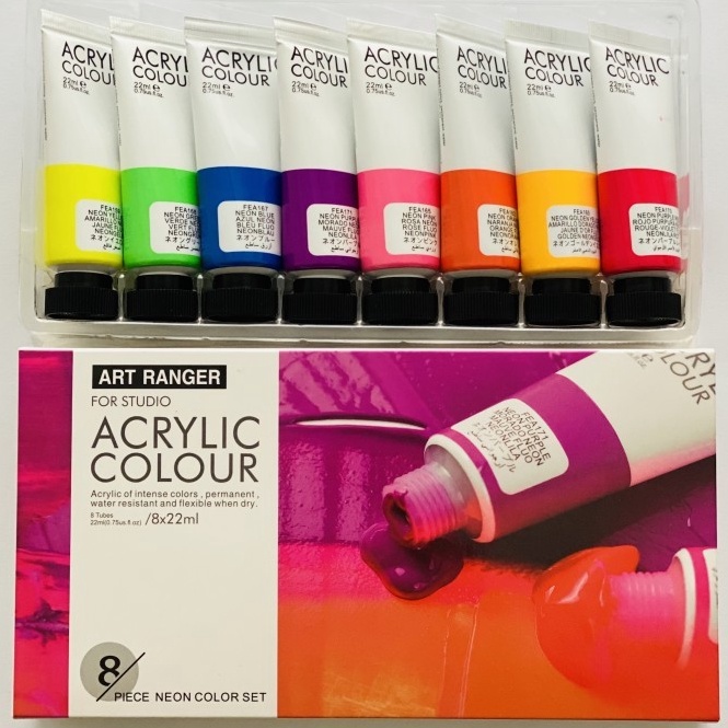 

KODE T2Y8 ART RANGER acrylic colorcat acrylicakrilik 8x22Ml neon set