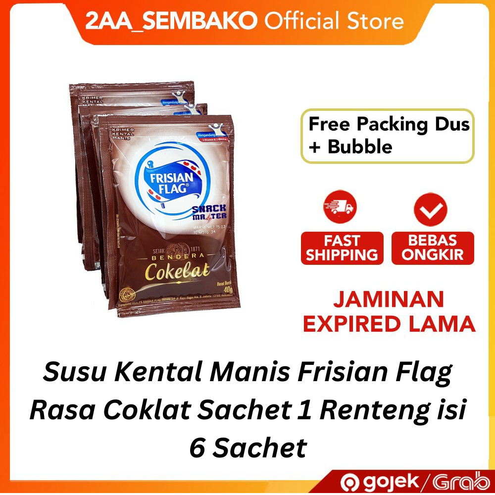 

Susu Kental Manis Frisian Flag Rasa Coklat Sachet 1 Renteng isi 6 Sachet