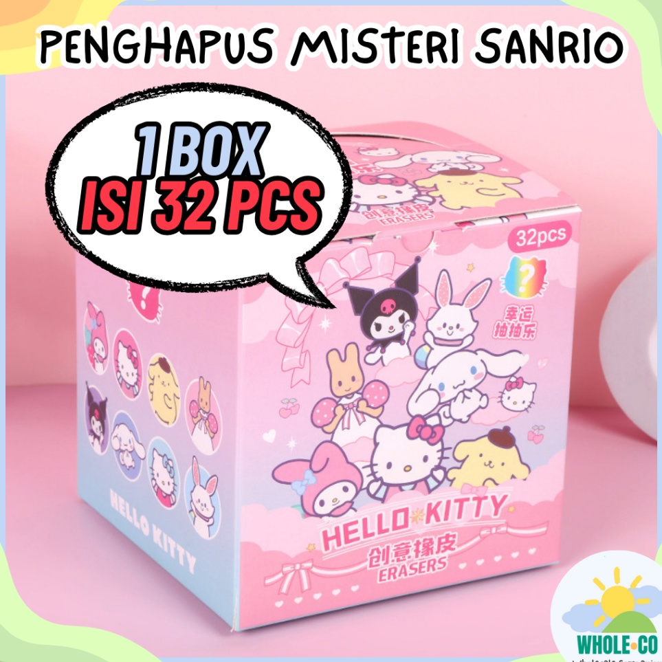

1 BOX ISI 32 PCS Penghapus Misteri Paket Sanrio Premium Karakter Melody Kuromi Lucu Unik Imut Termurah Grosir Cod B12 a JH7
