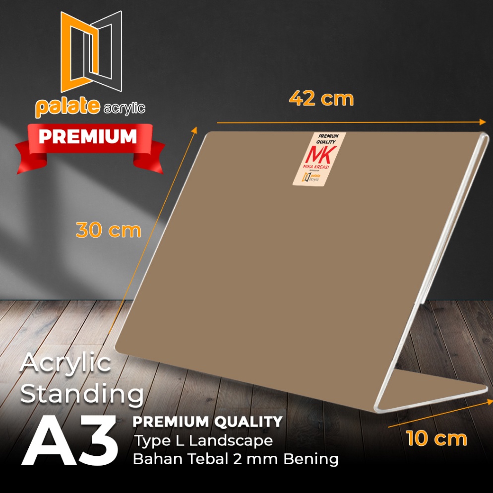 

AKRILIK TENT HOLDER A3 L LANDSCAPE 2MM PREMIUM r O2M7