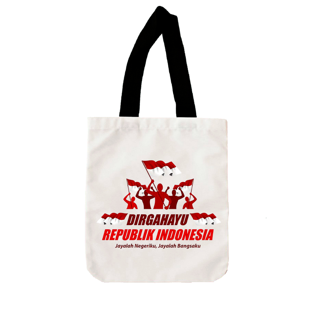 Totebag - Tas Tote Bag Wanita Lucu Kanvas Tebal Kain Merdeka 17 Agustus Indonesia Bisa Custom