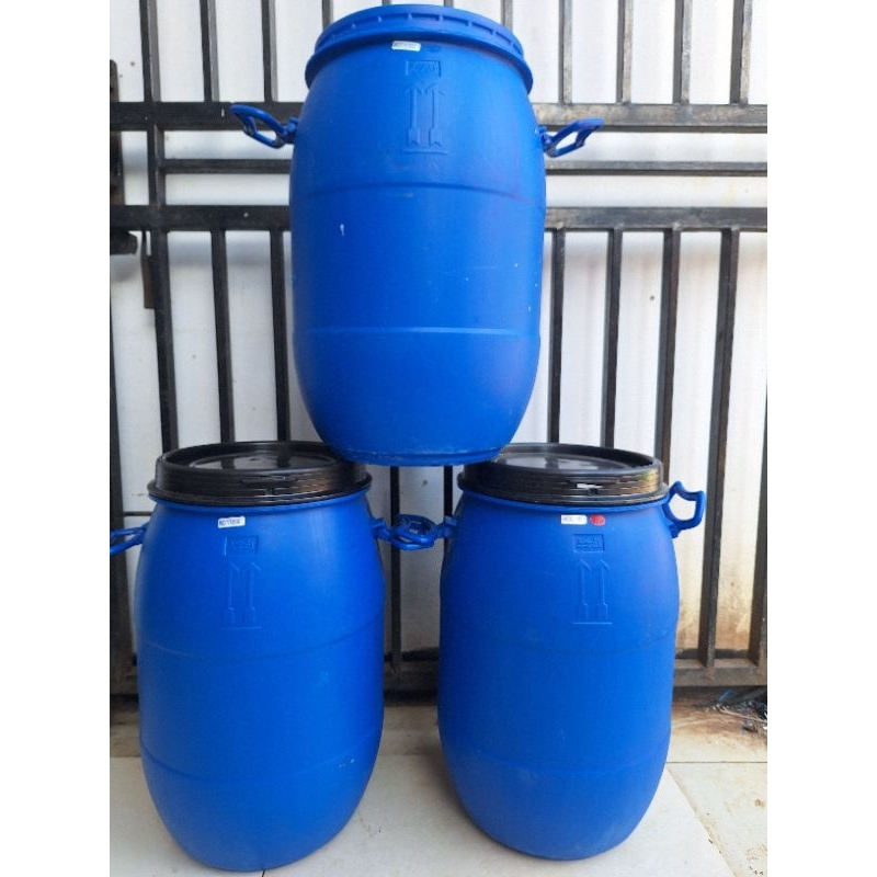 Tong Drum Plastik 30 Liter HDPE Multifungsi Tempat Sampah Tandon Air Tong Bekas