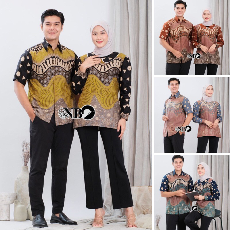 Batik Couple Modern Couple Batik Blouse dan Kemaja Lengan Pendek