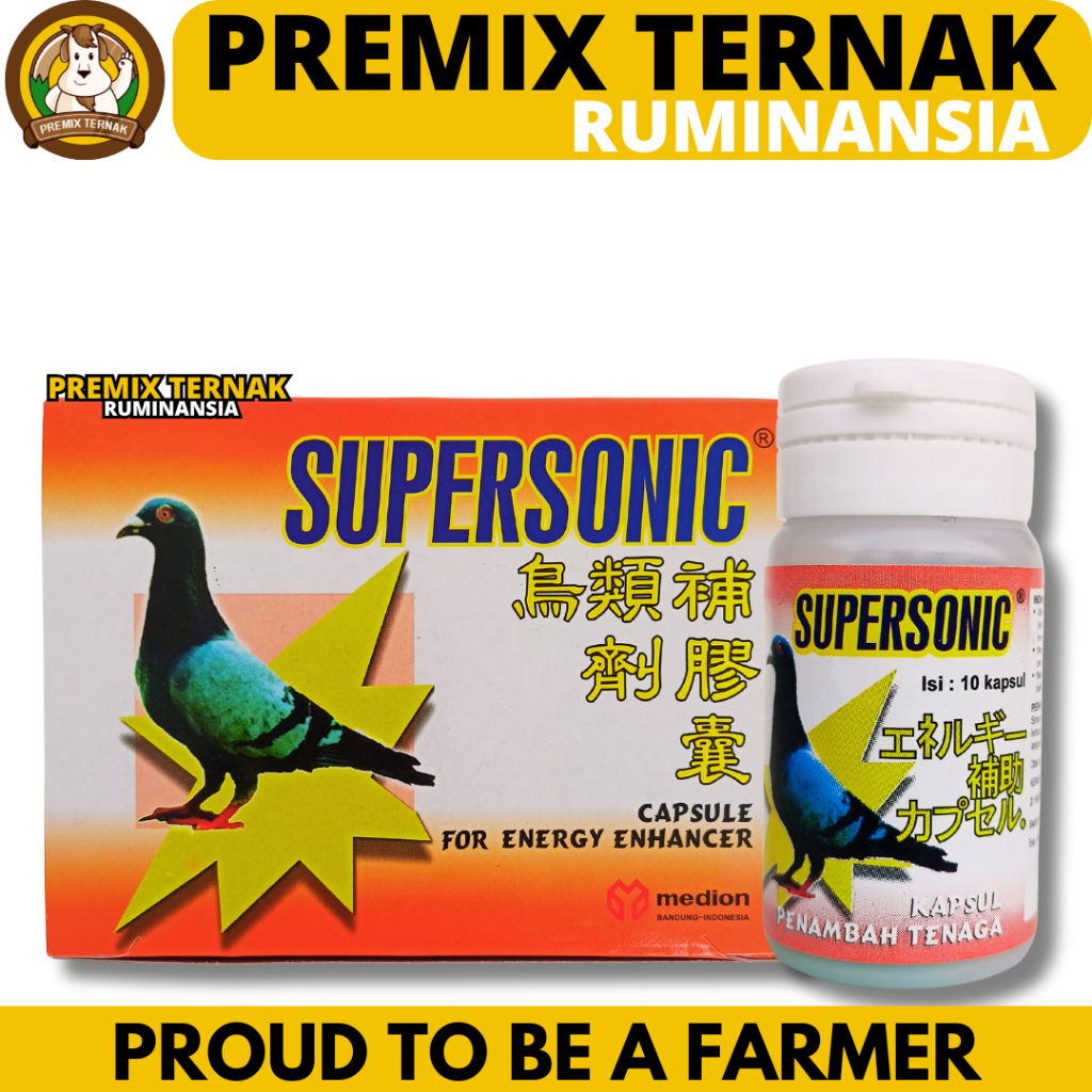 SUPERSONIC 1 DUS (12 Botol) - Jamu Merpati Penambah Stamina Tenaga & Daya Tahan Tubuh - Vitamin Buru