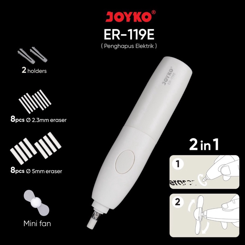 

KODE S7D4 Penghapus Elektrik Joyko Electric Eraser 2 in 1 1 pcs