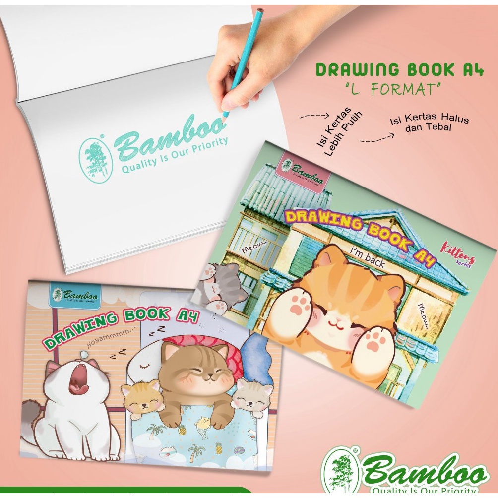 

KODE S3N8 Bamboo Buku GambarDrawing Book L Format uk A41 Pcs
