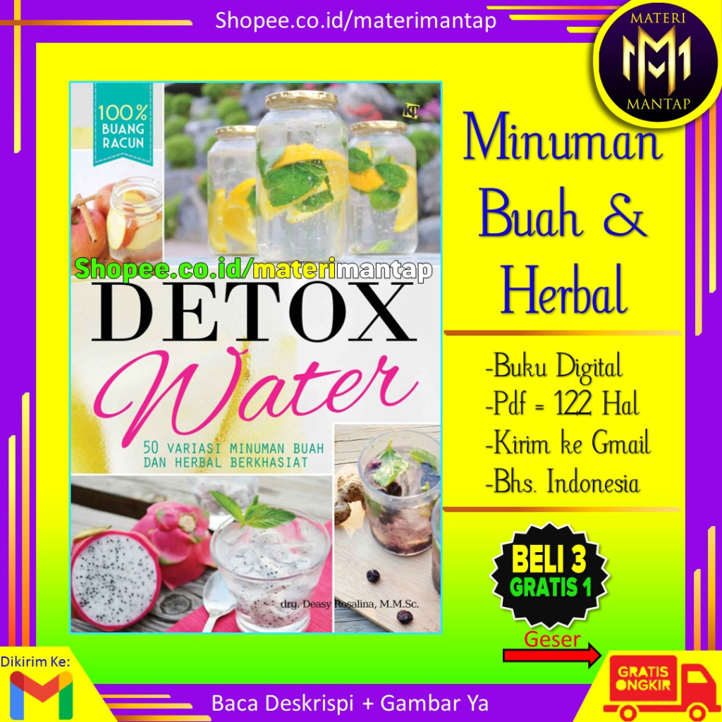 

Detox Water Berisi 50 variasi minuman buah dan herbal berkhasiat