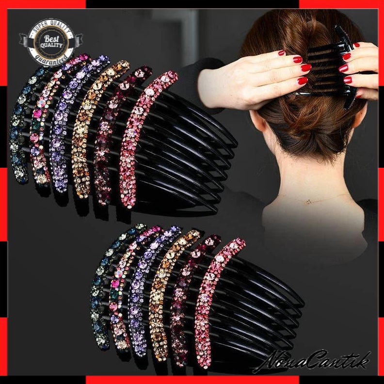 TRENDING  Sirkam Rambut Pesta Korea Taring 7 Sanggul Aksesoris Rambut Pesta Permata