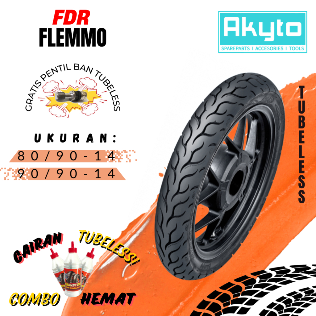 BAN FDR FLEMMO RING 14 / BAN TUBELESS (TL)  FREE PENTIL / BAN MOTOR RING 14 / BAN R14 / (80/90-14 , 